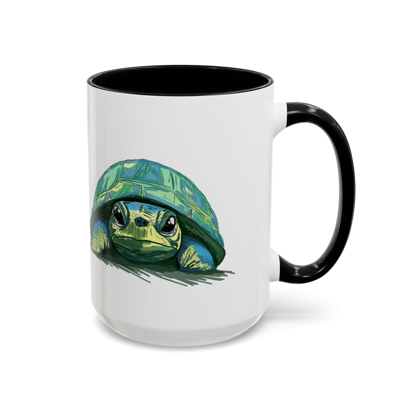 Colorful Sea Turtle Two Tone Coffee Mug - 11oz & 15 oz - Blue Cava