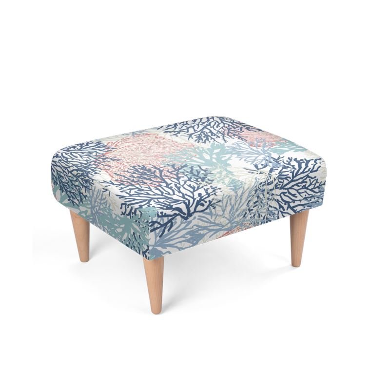 Coral Foot Stool - Blue Cava