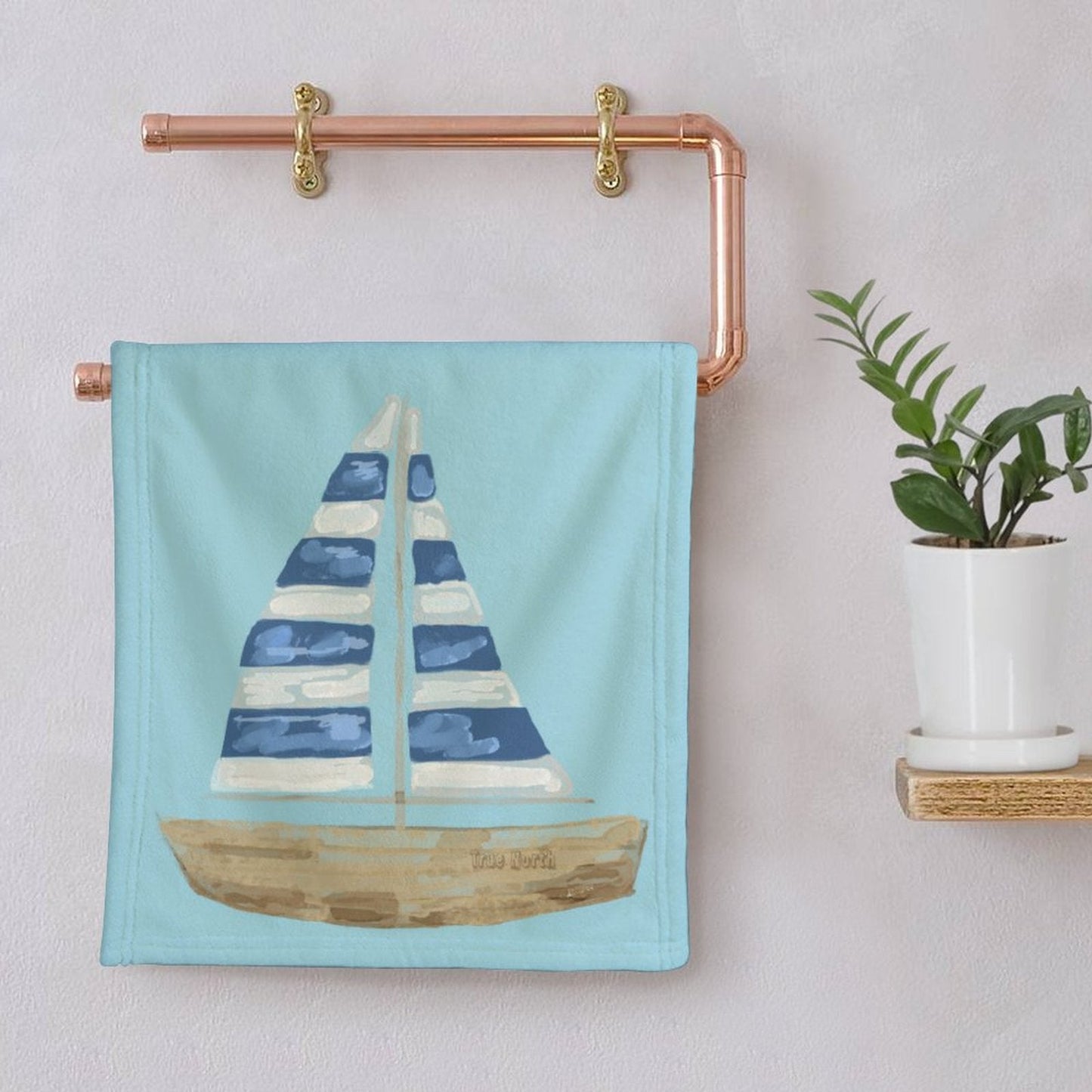 Coral Velvet Towel - Blue Cava