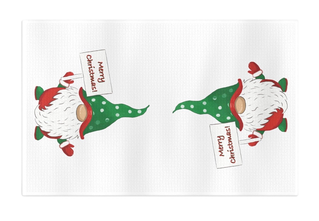 “Cringle” Christmas Gnome Microfiber Waffle Towel - Blue Cava