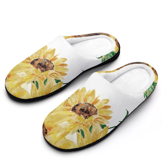 Custom Women's Cotton Slippers for Indoor Wear (All - Over Printing) - Blue Cava