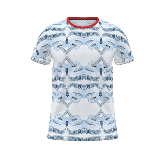 Cut and Sew All Over Print T-Shirt - Blue Cava