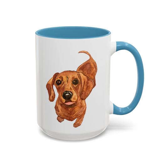 Dachshund Two Tone Coffee Mug (11oz & 15oz) - Blue Cava