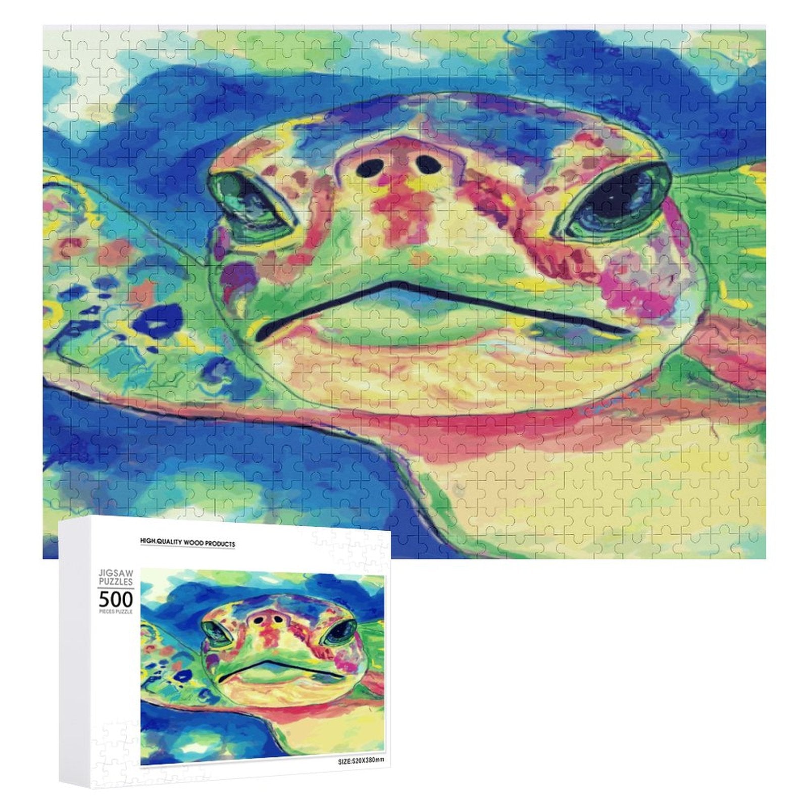 “Deiter” Rainbow Turtle Puzzle - Blue Cava