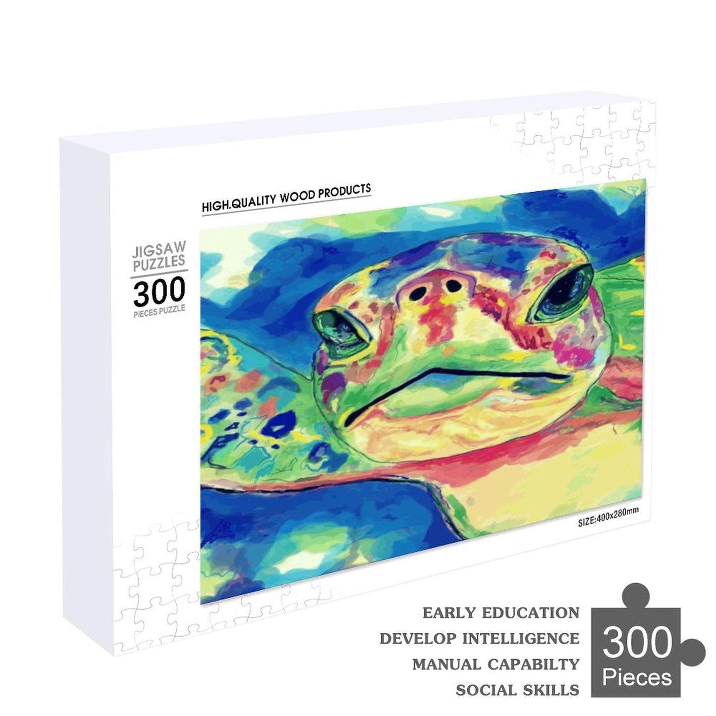 “Deiter” Rainbow Turtle Puzzle - Blue Cava