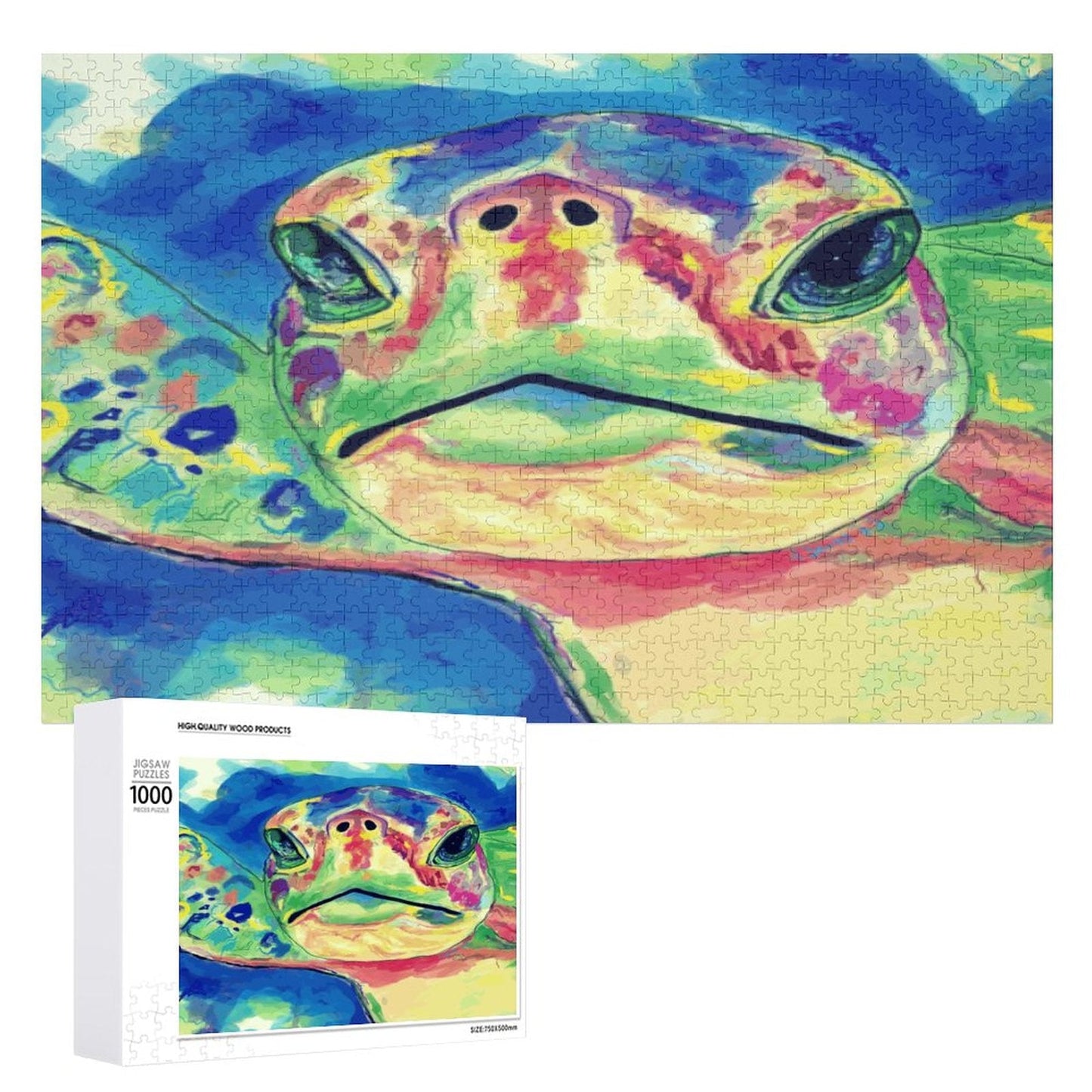 “Deiter” Rainbow Turtle Puzzle - Blue Cava