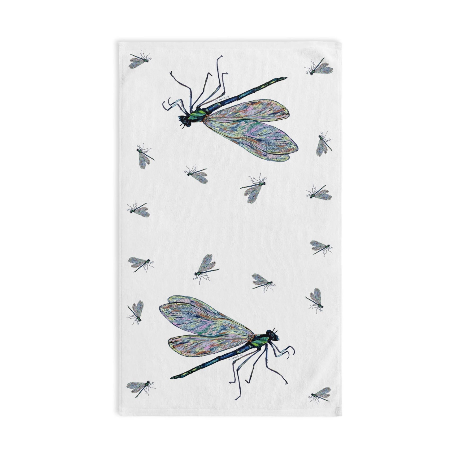 Dragonflies Hand Towel - Blue Cava