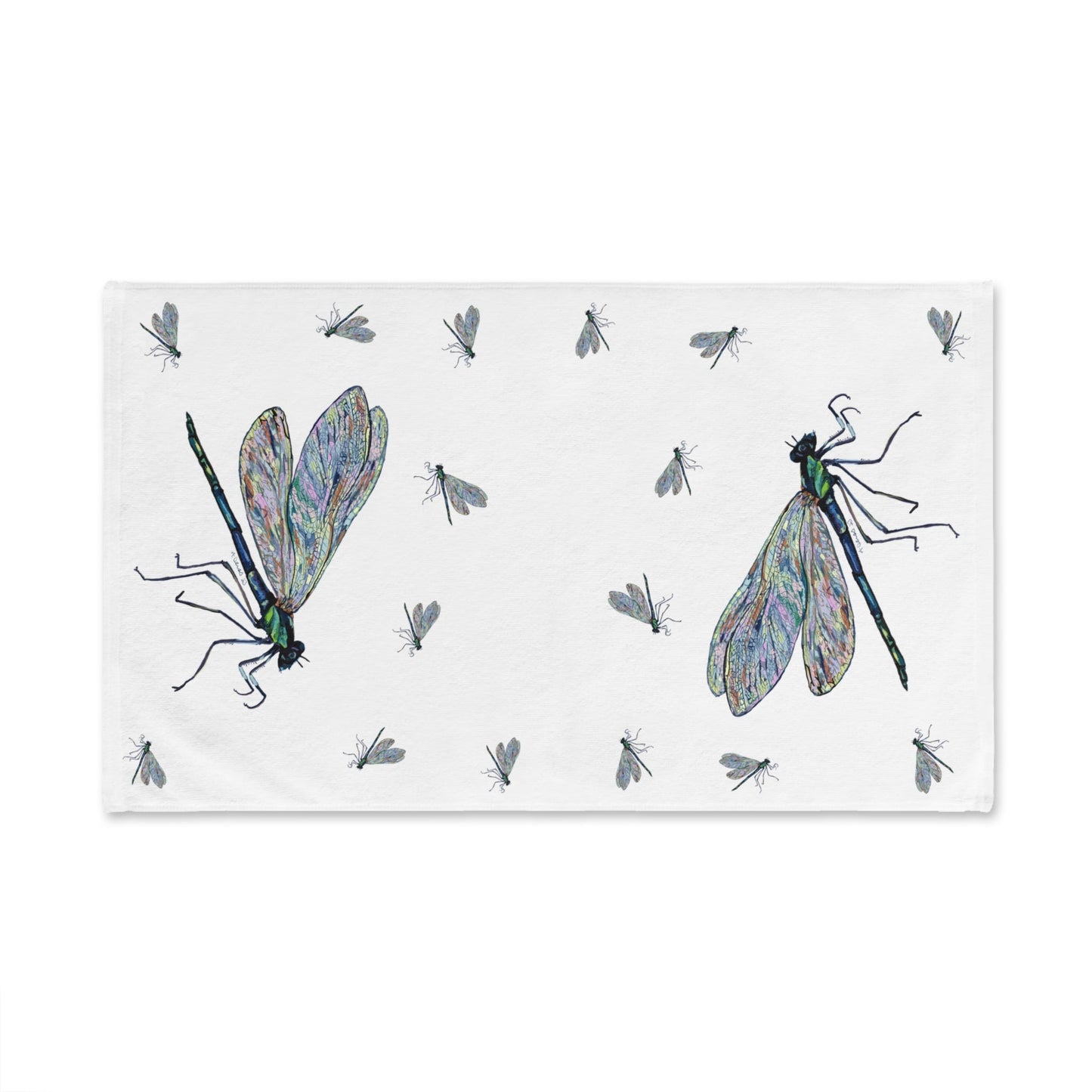 Dragonflies Hand Towel - Blue Cava