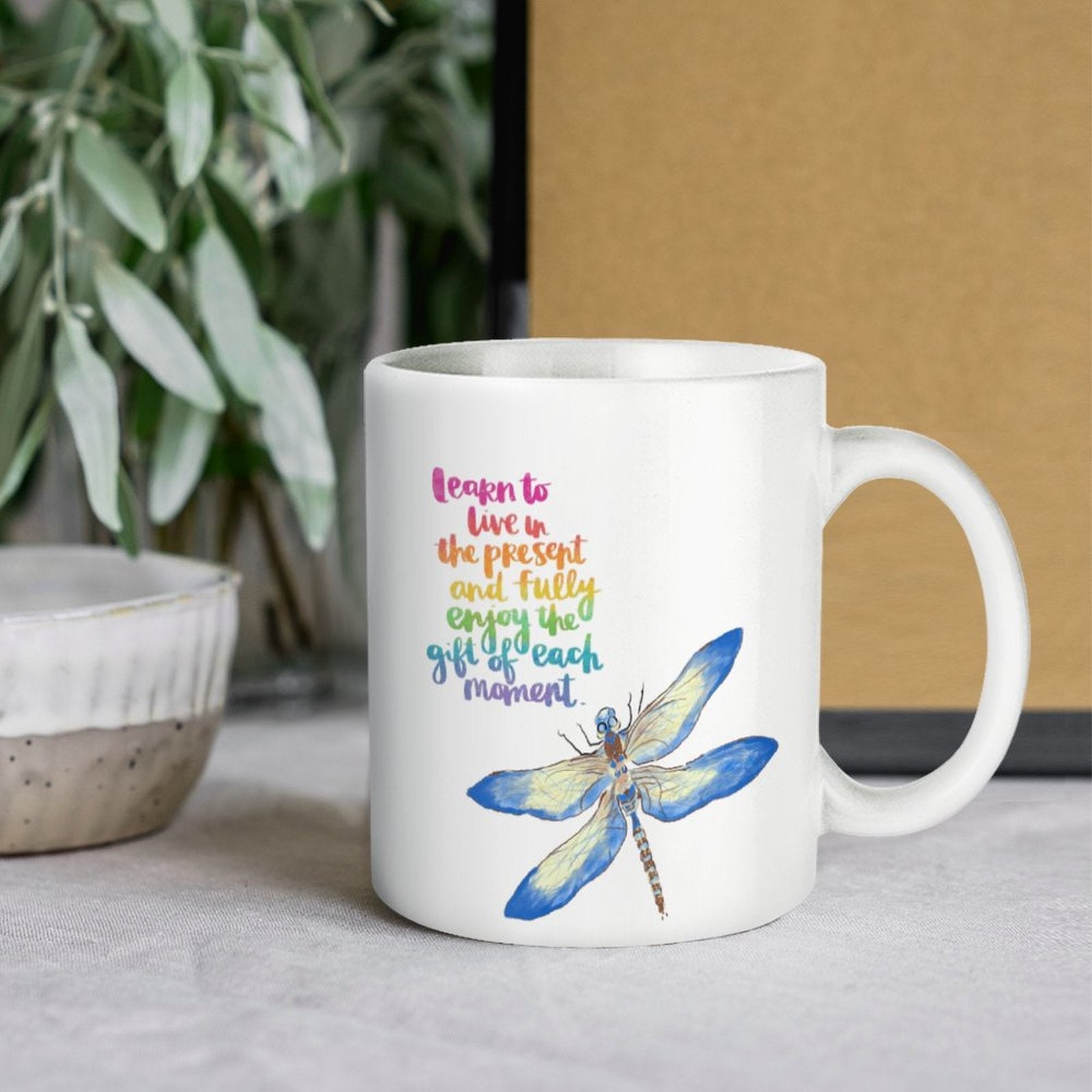 Dragonfly Life Ceramic Mug - Blue Cava