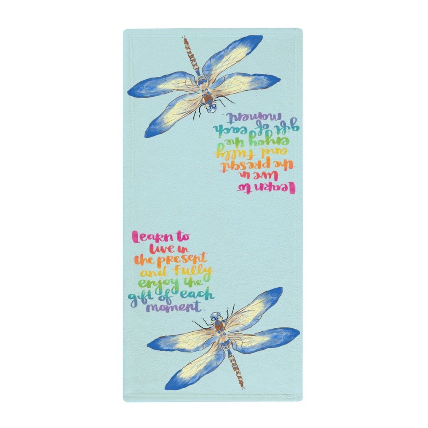 Dragonfly Life Hand Towel - Blue Cava