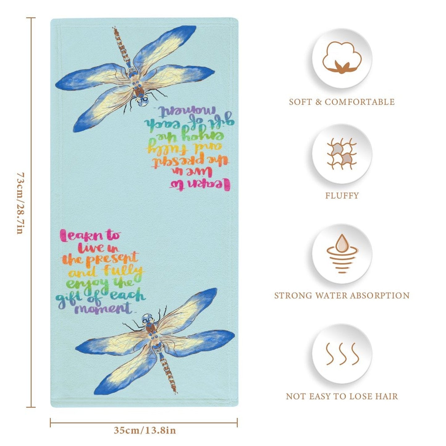 Dragonfly Life Hand Towel - Blue Cava