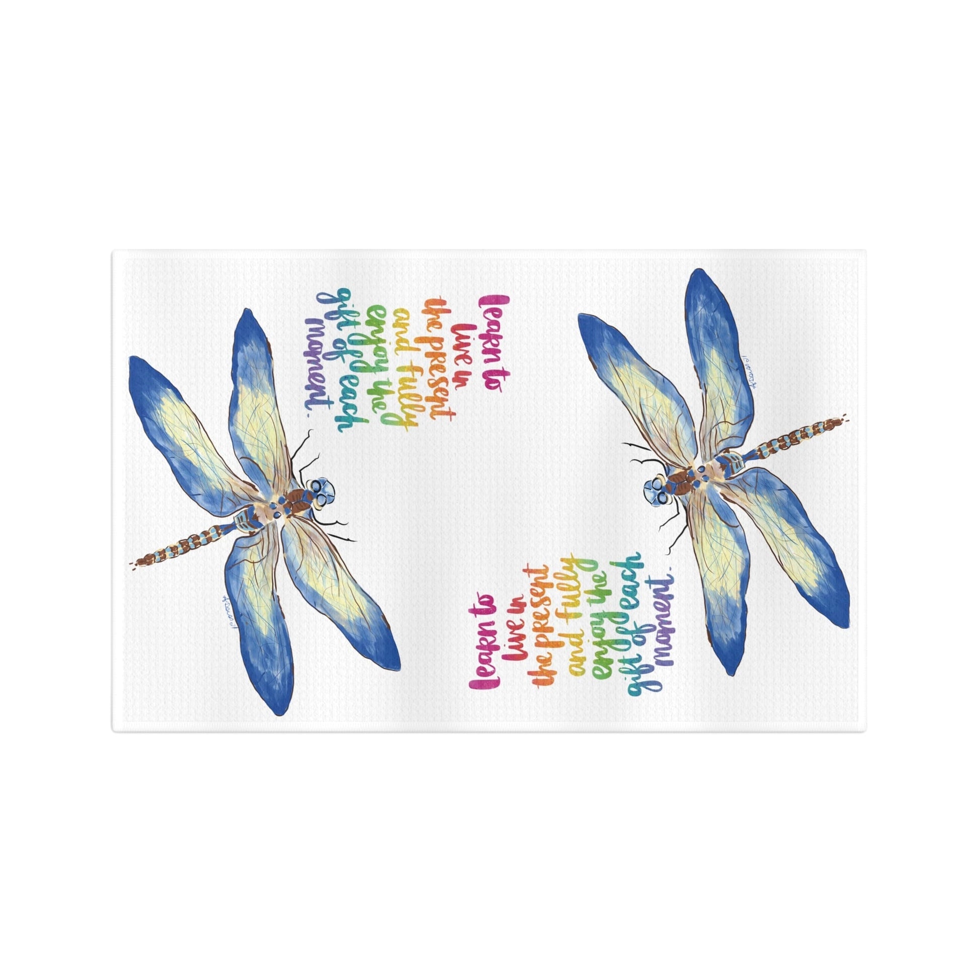 Dragonfly Microfiber Waffle Towel - Blue Cava