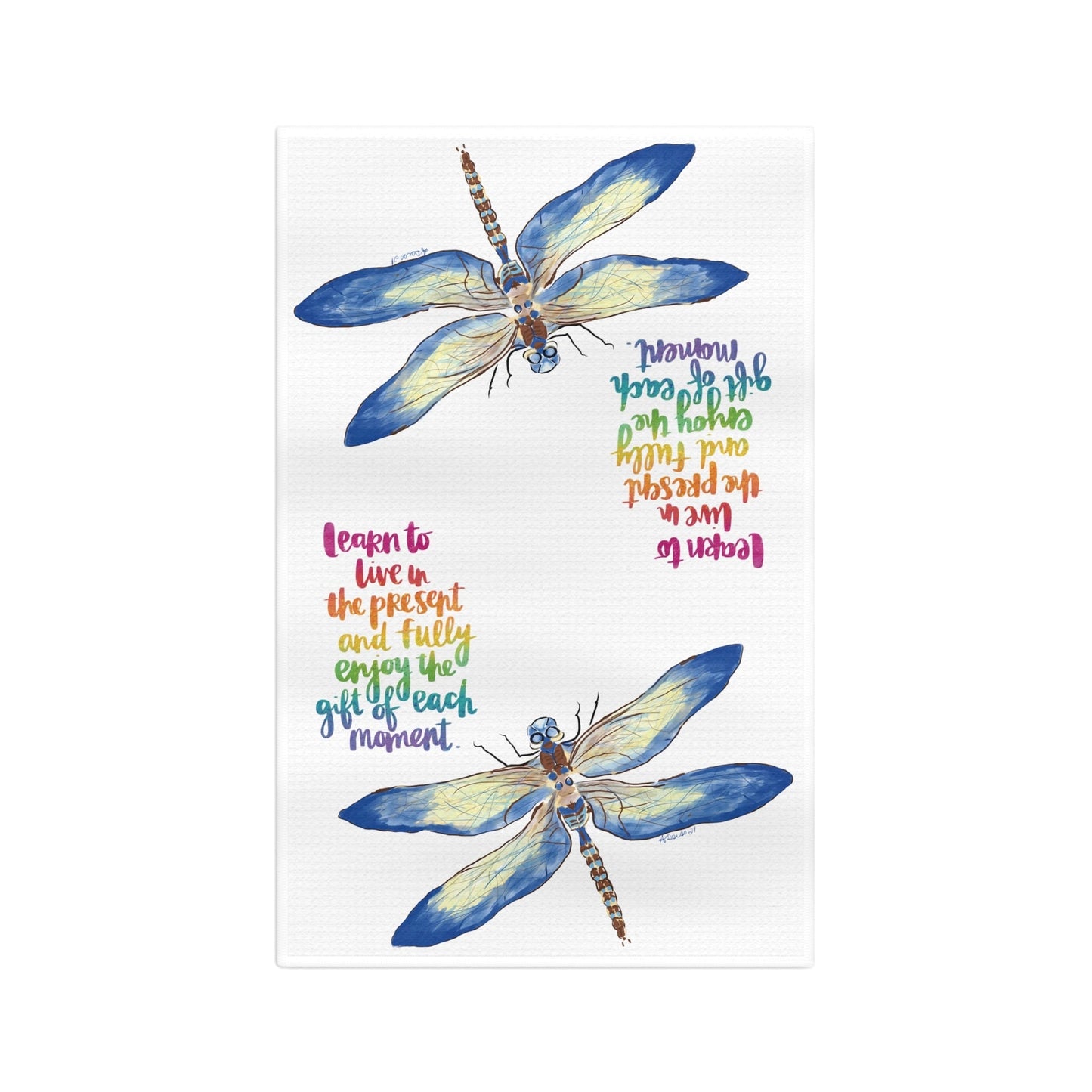 Dragonfly Microfiber Waffle Towel - Blue Cava