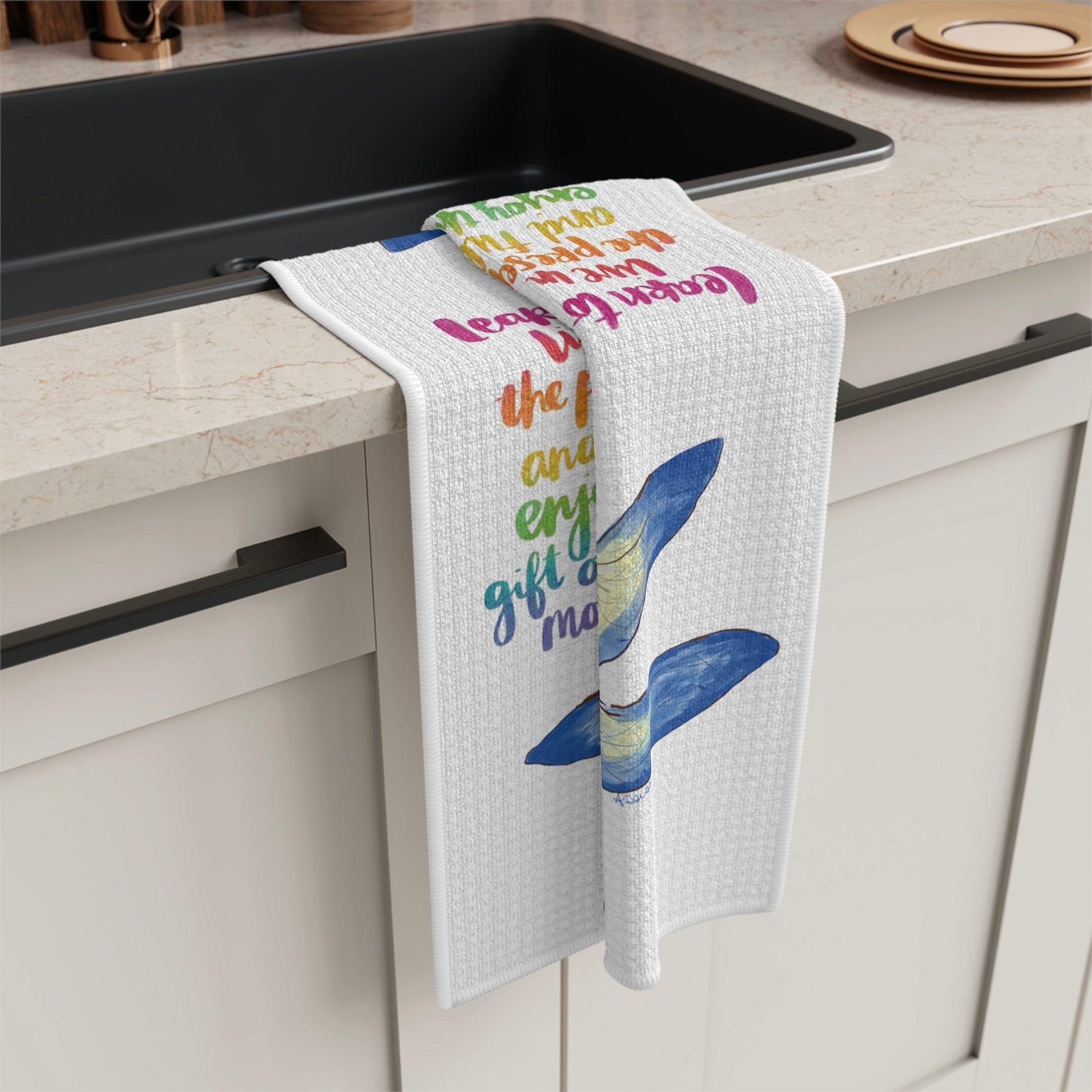 Dragonfly Microfiber Waffle Towel - Blue Cava