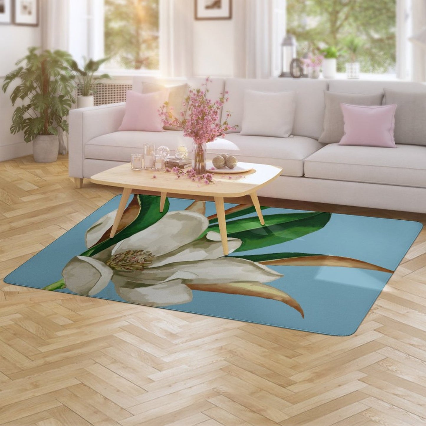 Magnolia Floor Mat for Home-5' x 3'