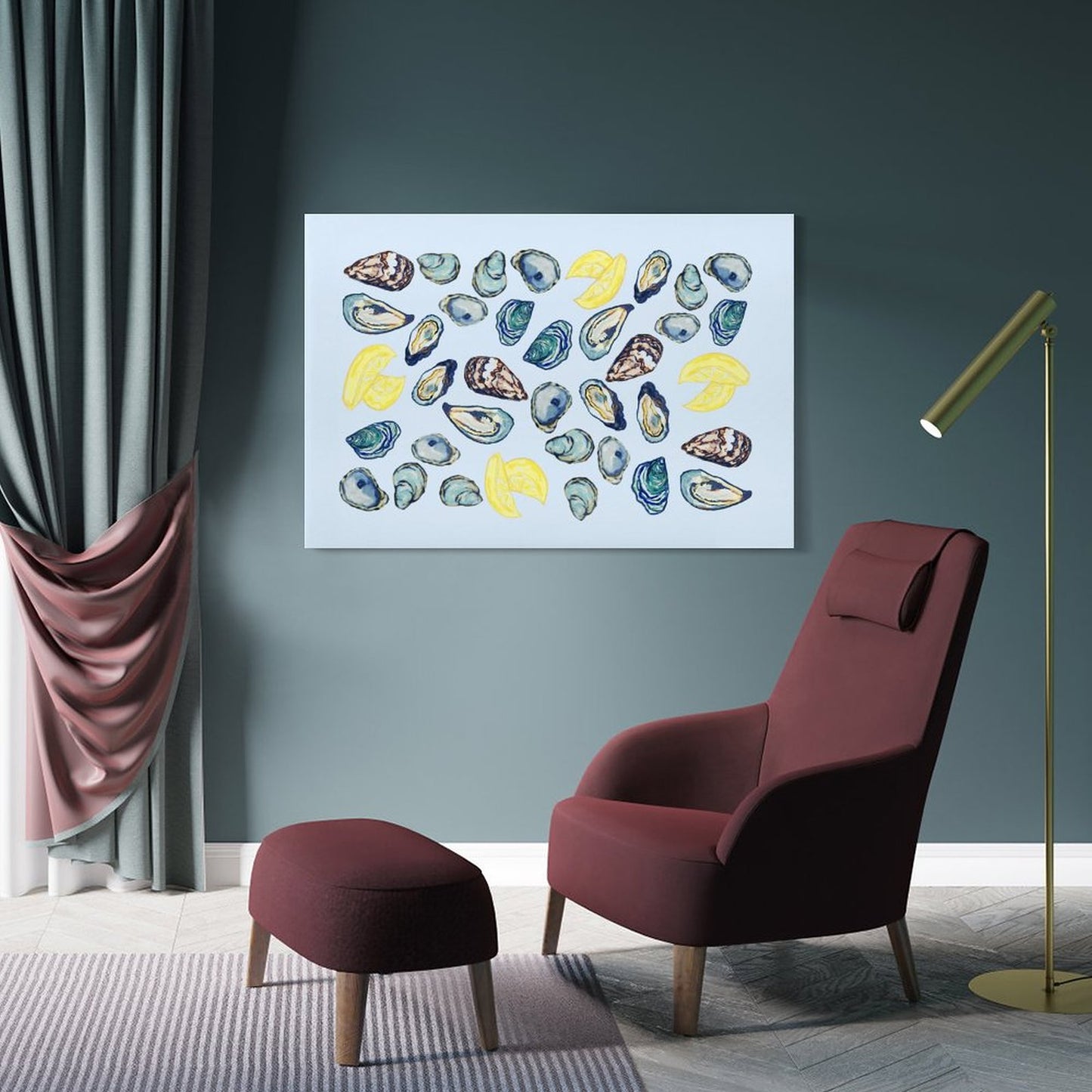 Oysters and Lemons Canvas Wall Art