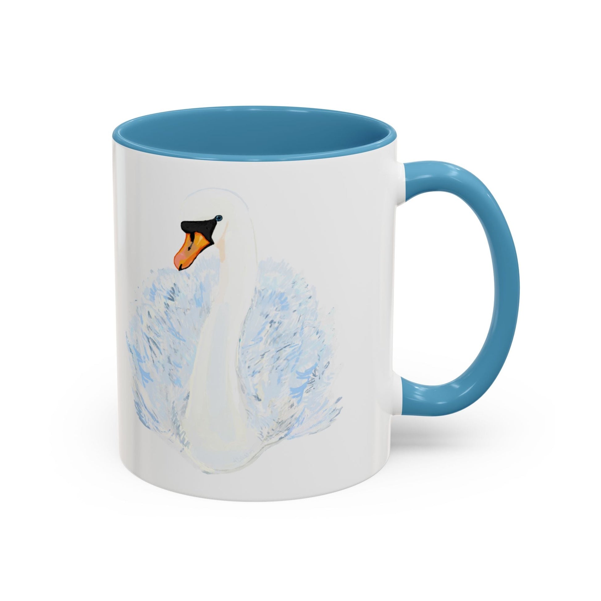 Elegant Swan Accent Coffee Mug | 11oz & 15oz | Perfect Gift for Bird Lovers - Blue Cava