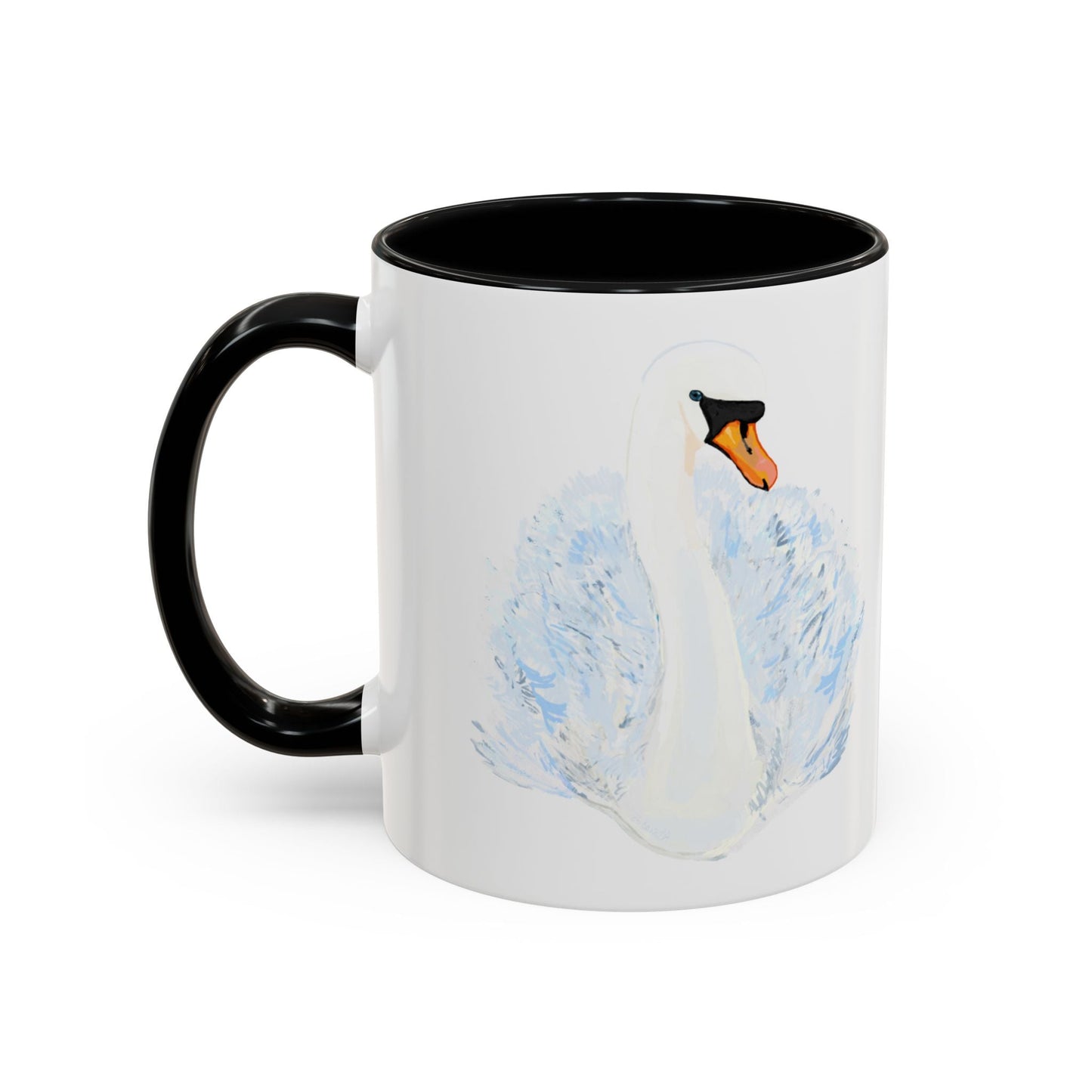 Elegant Swan Accent Coffee Mug | 11oz & 15oz | Perfect Gift for Bird Lovers - Blue Cava