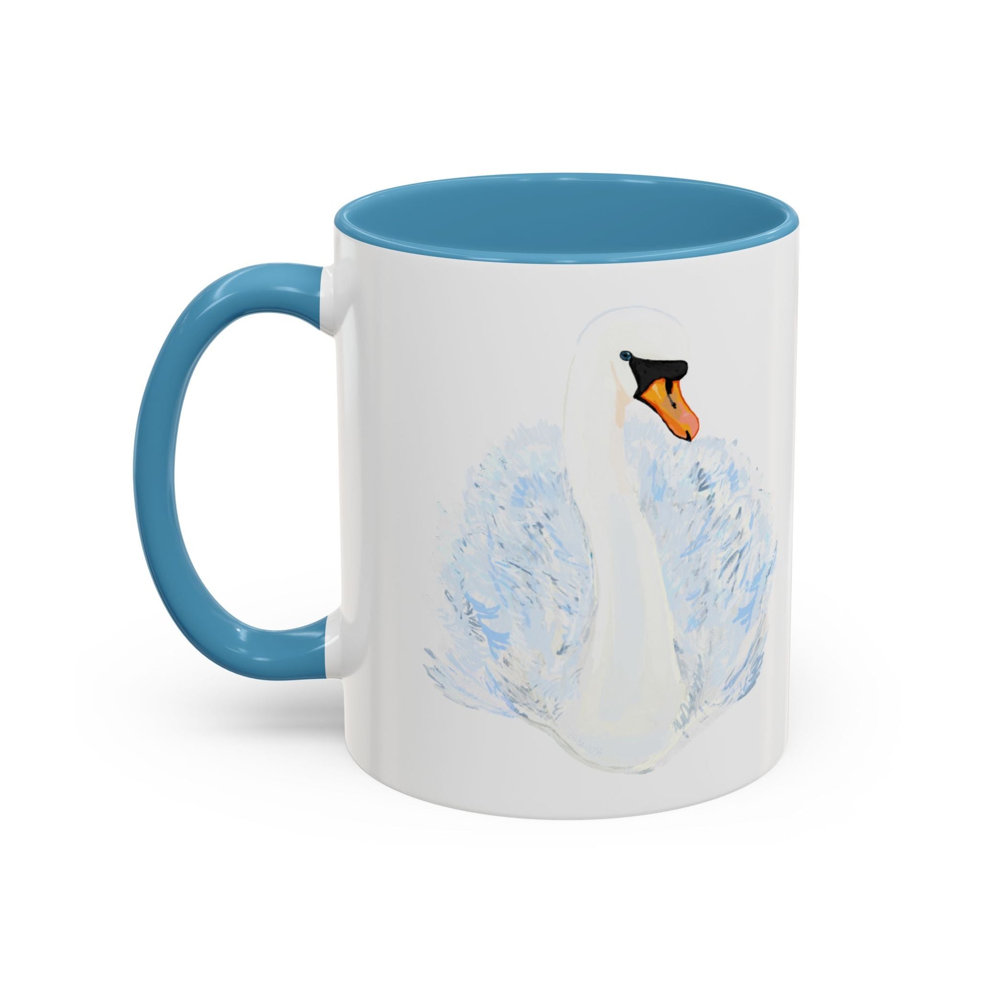 Elegant Swan Accent Coffee Mug | 11oz & 15oz | Perfect Gift for Bird Lovers - Blue Cava