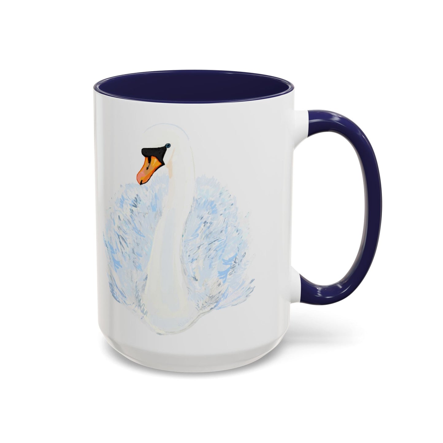 Elegant Swan Accent Coffee Mug | 11oz & 15oz | Perfect Gift for Bird Lovers - Blue Cava