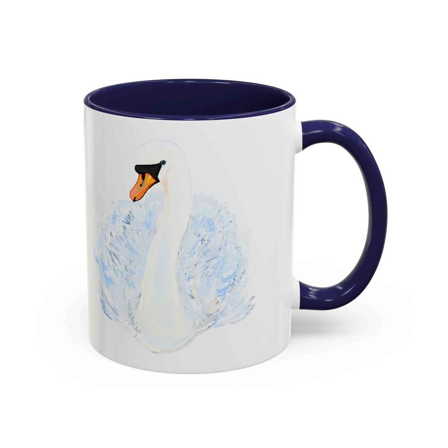 Elegant Swan Accent Coffee Mug | 11oz & 15oz | Perfect Gift for Bird Lovers - Blue Cava