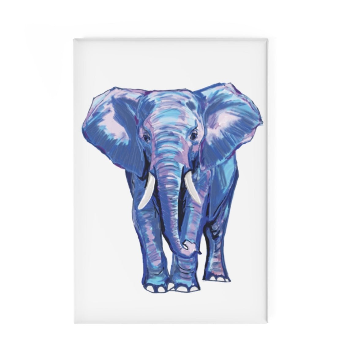 Elephant Button Magnet, Rectangle - 1 & 10 pcs - Blue Cava