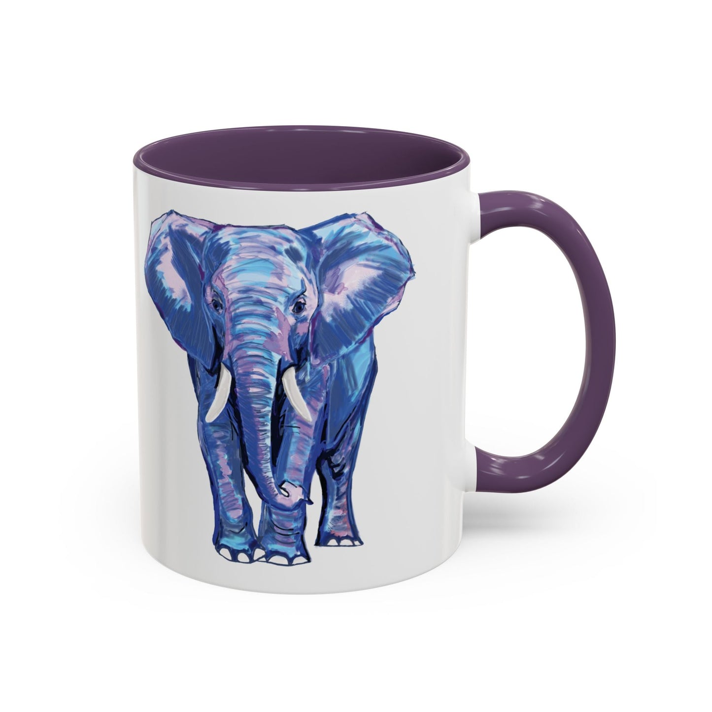 Elephant Two Tone Accent Mug - 11 oz & 15 oz - Blue Cava