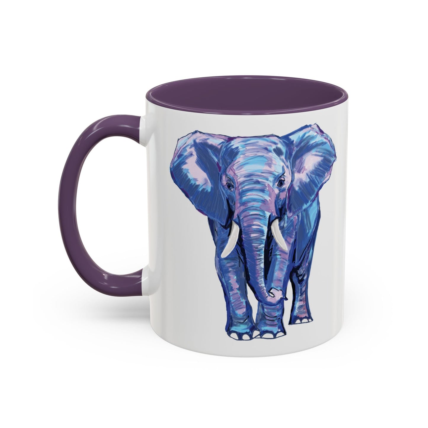 Elephant Two Tone Accent Mug - 11 oz & 15 oz - Blue Cava