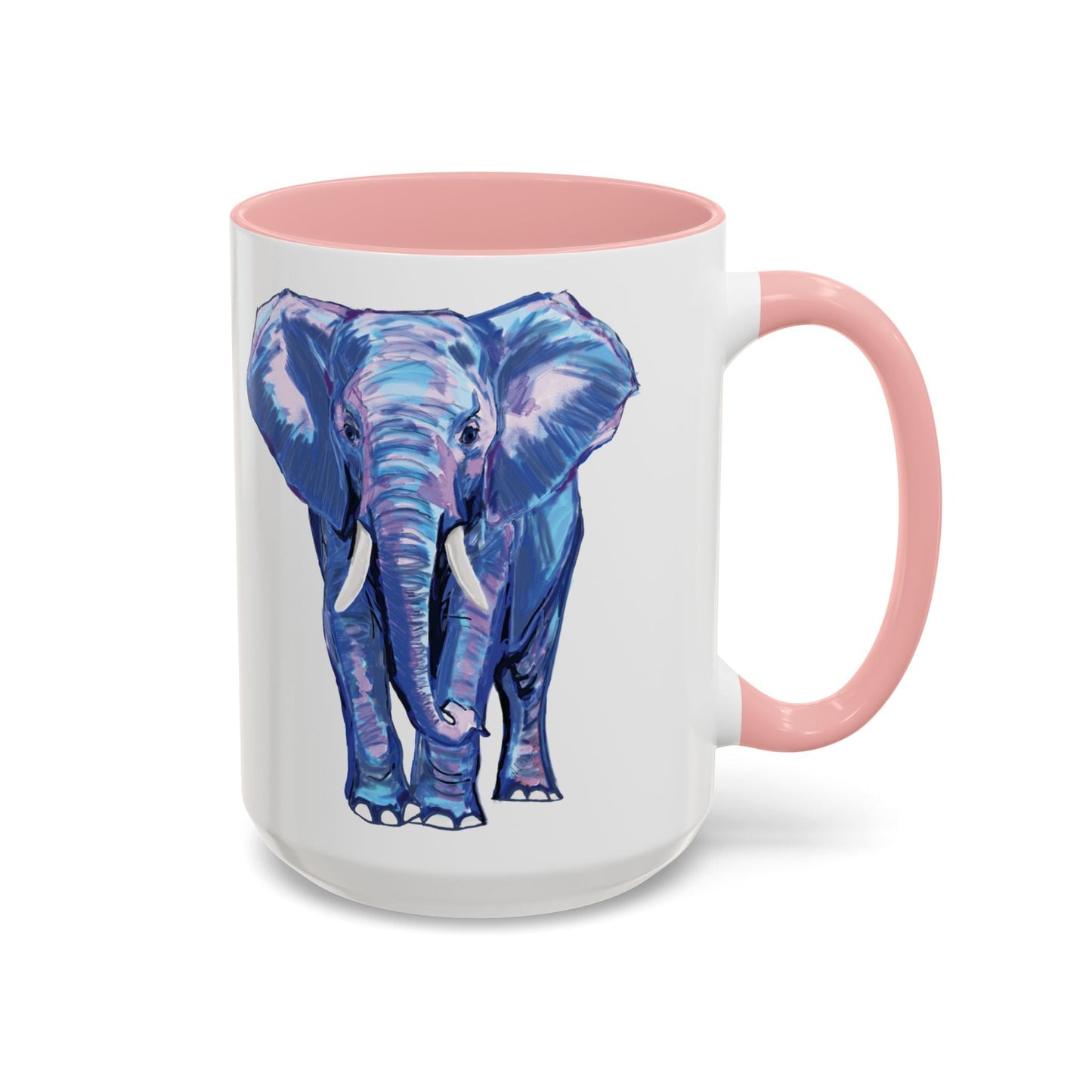 Elephant Two Tone Accent Mug - 11 oz & 15 oz - Blue Cava