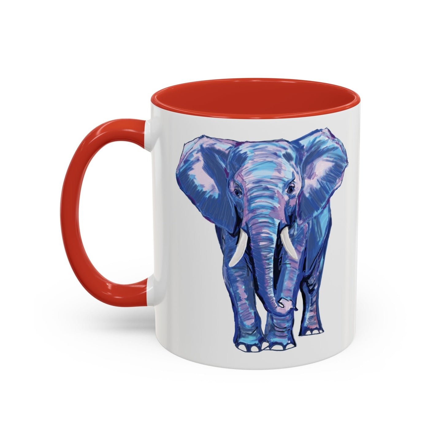 Elephant Two Tone Accent Mug - 11 oz & 15 oz - Blue Cava