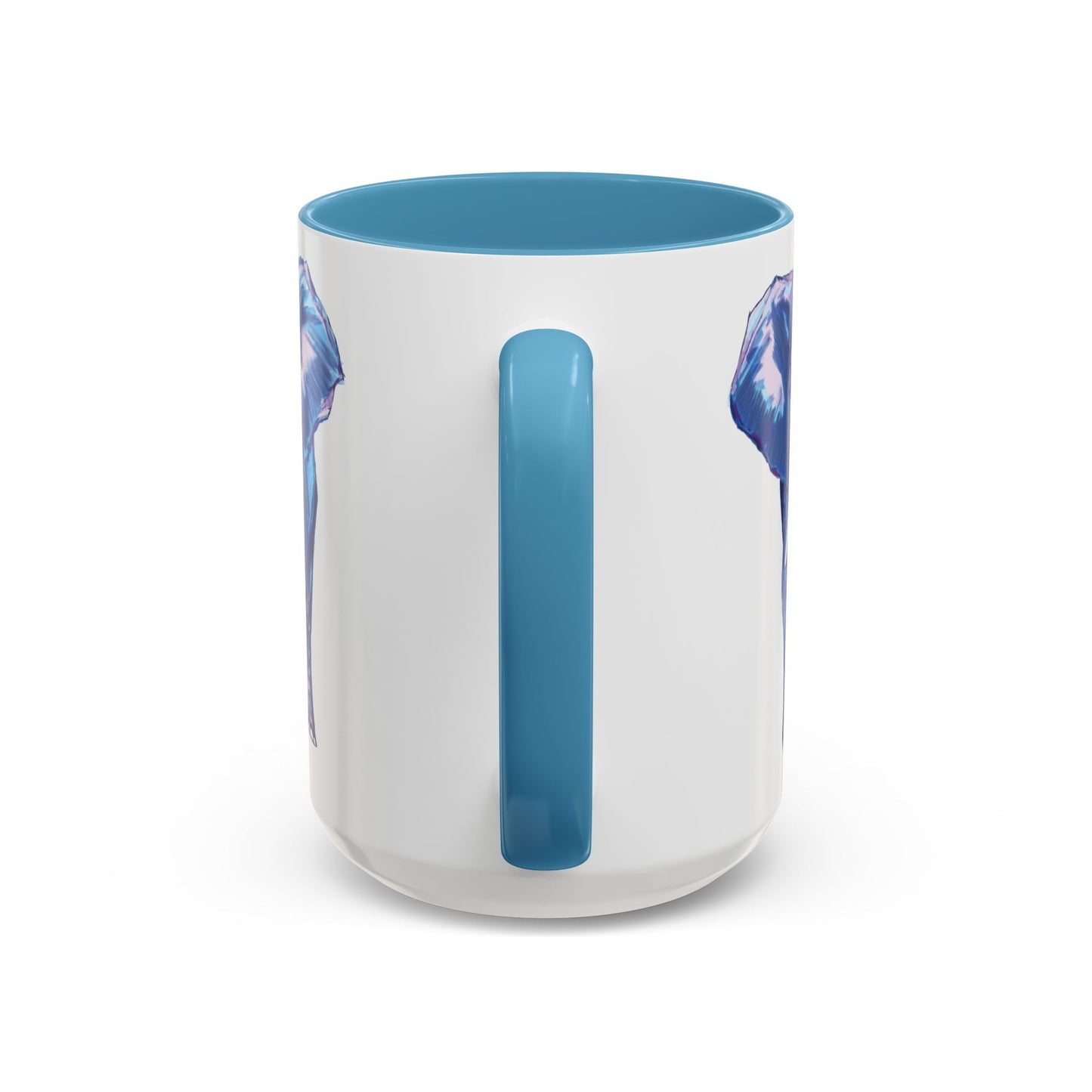 Elephant Two Tone Accent Mug - 11 oz & 15 oz - Blue Cava