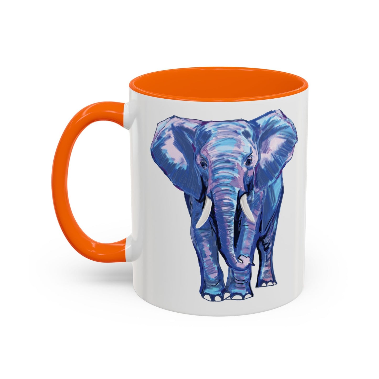 Elephant Two Tone Accent Mug - 11 oz & 15 oz - Blue Cava