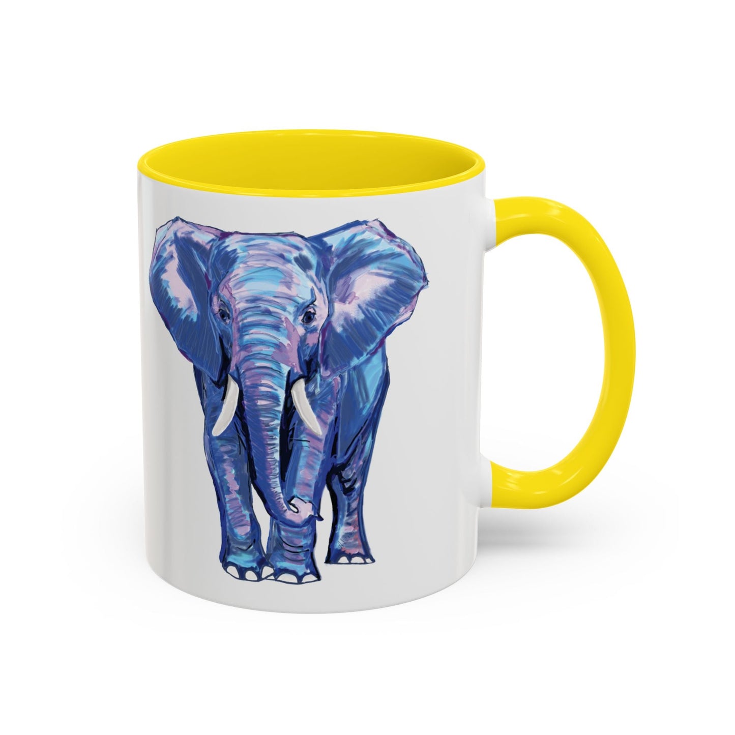 Elephant Two Tone Accent Mug - 11 oz & 15 oz - Blue Cava