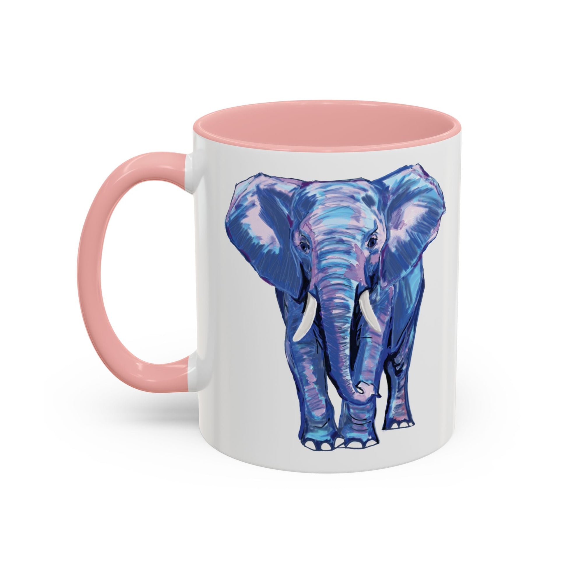 Elephant Two Tone Accent Mug - 11 oz & 15 oz - Blue Cava