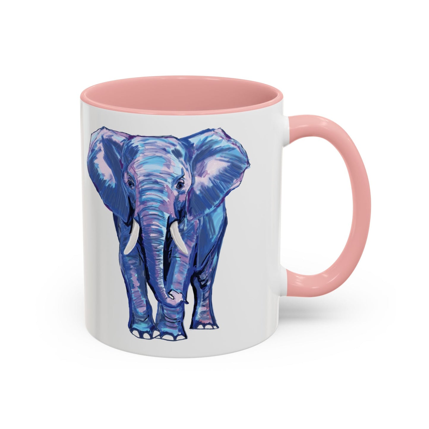 Elephant Two Tone Accent Mug - 11 oz & 15 oz - Blue Cava