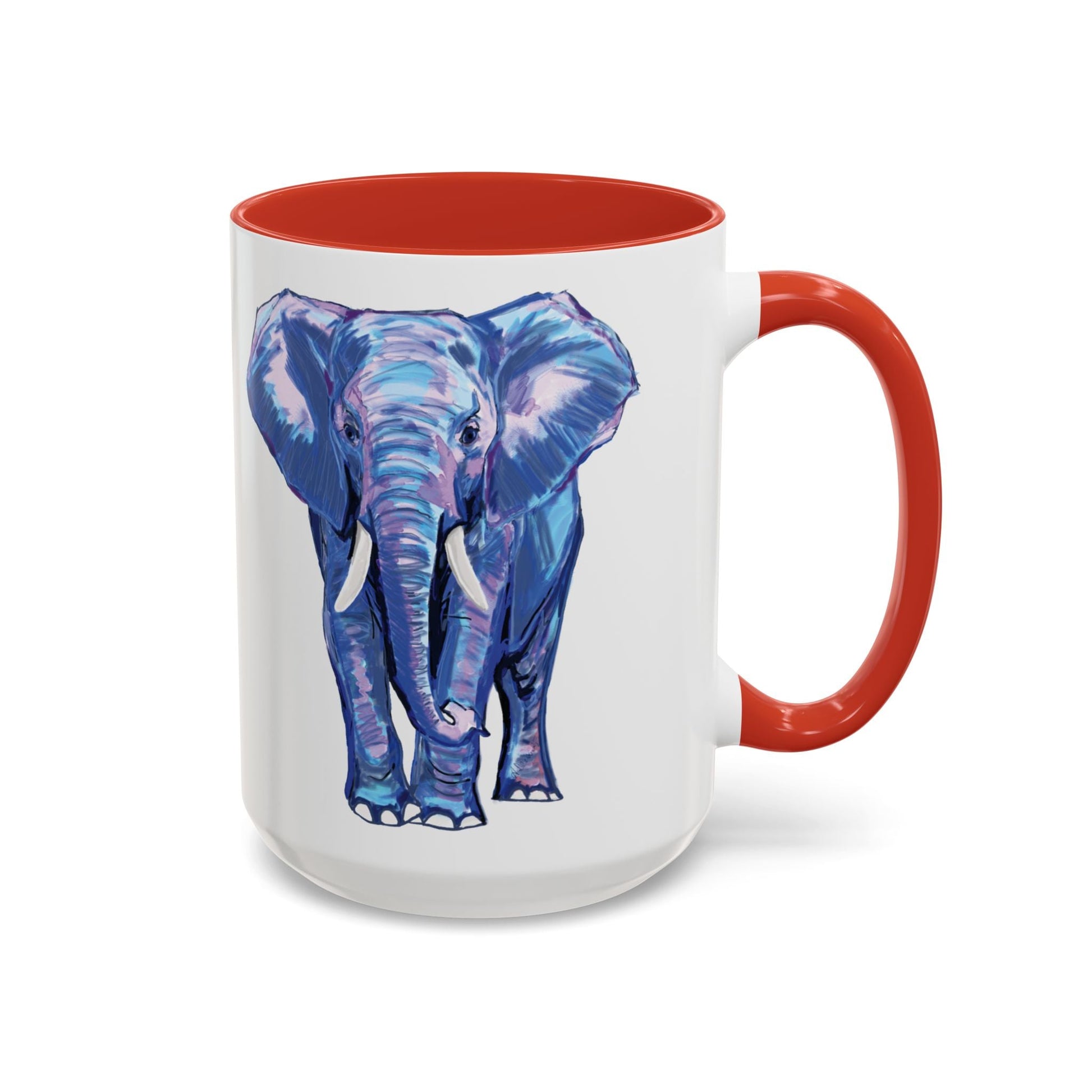 Elephant Two Tone Accent Mug - 11 oz & 15 oz - Blue Cava