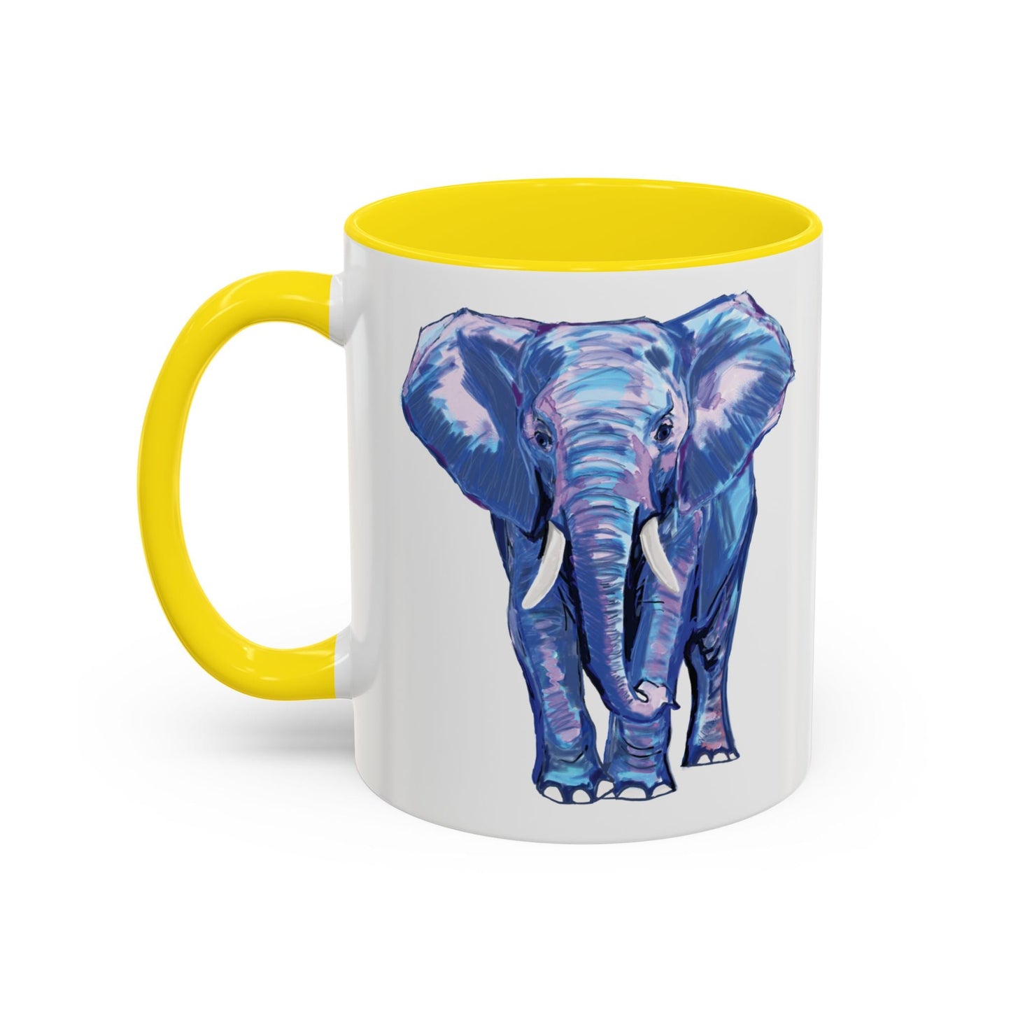 Elephant Two Tone Accent Mug - 11 oz & 15 oz - Blue Cava