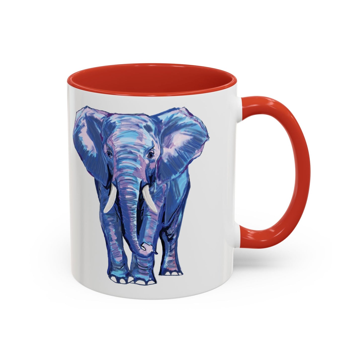 Elephant Two Tone Accent Mug - 11 oz & 15 oz - Blue Cava