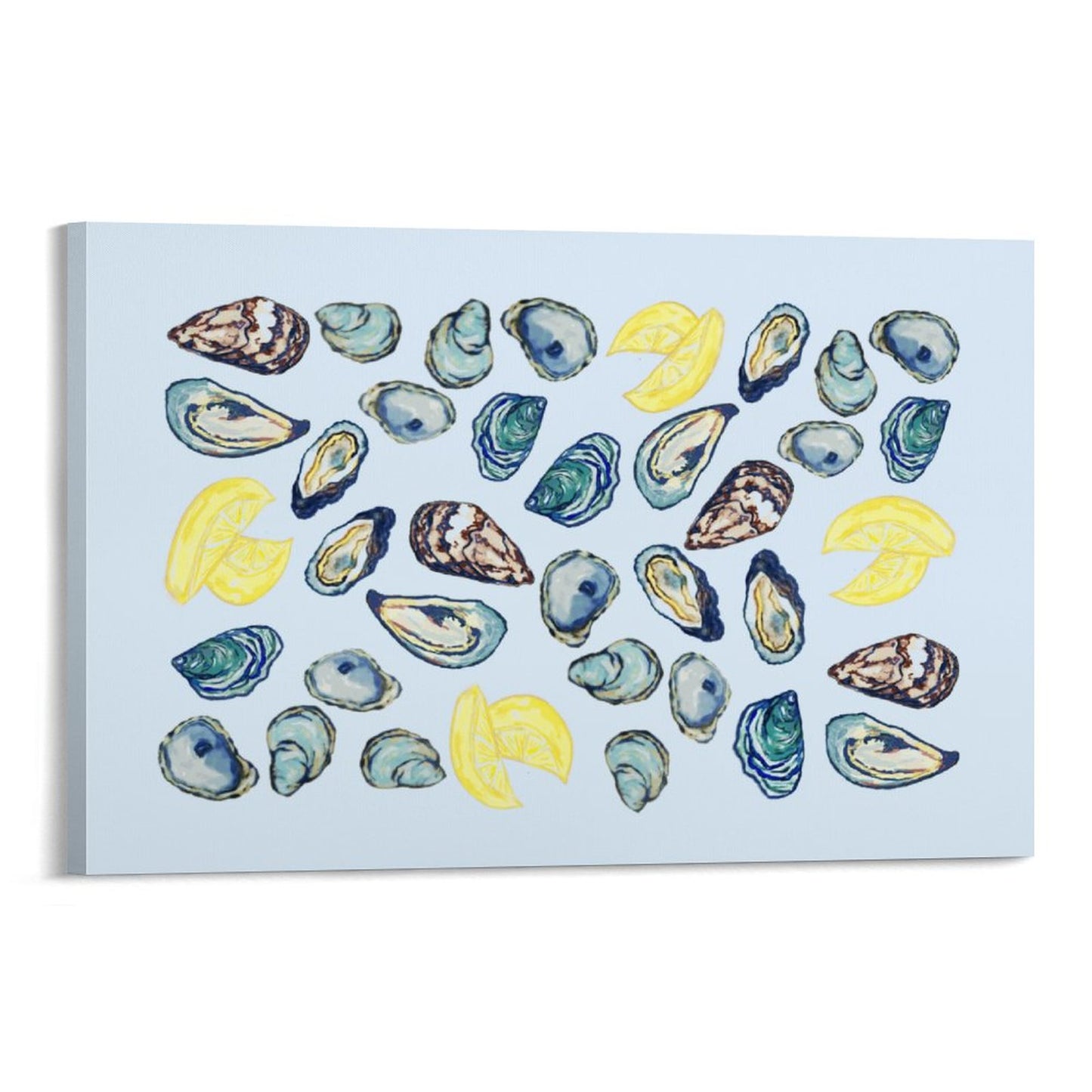 Oysters and Lemons Canvas Wall Art