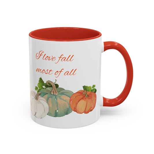 Fall Harvest Two Tone Accent Coffee Mugs (11 oz, 15oz) - Blue Cava