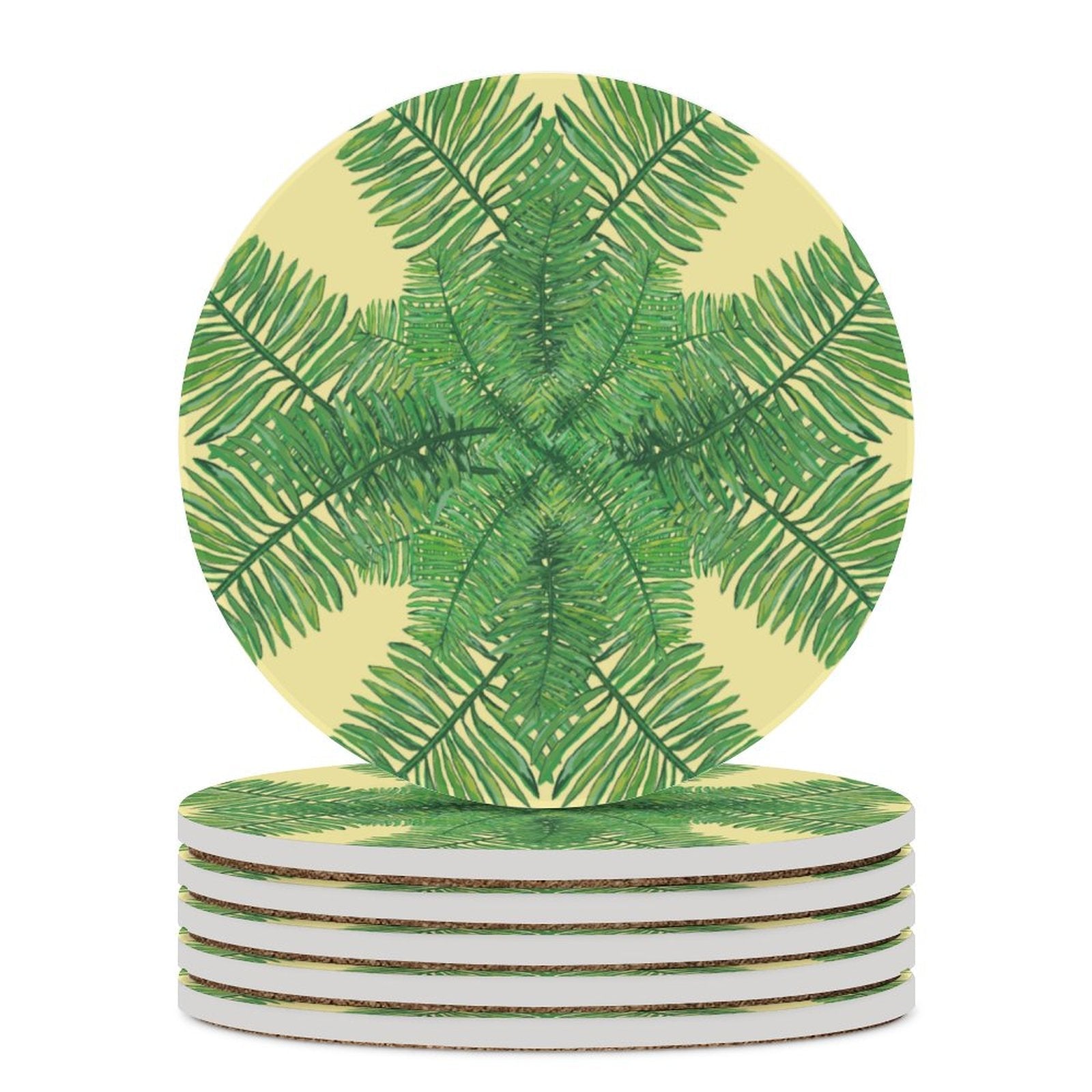 Fern Ceramic Coaster - Blue Cava