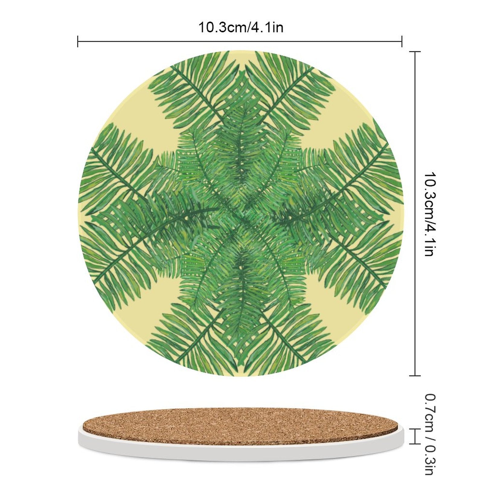 Fern Ceramic Coaster - Blue Cava