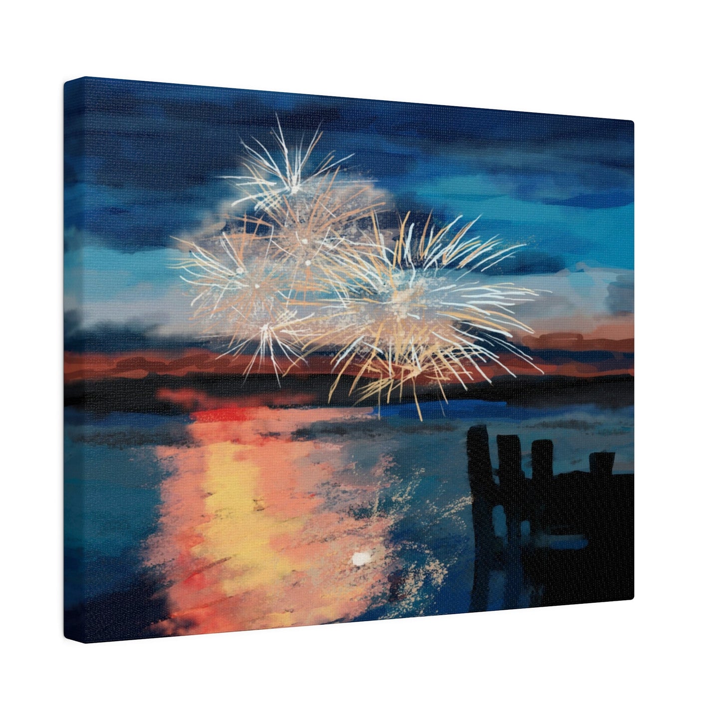 Fireworks Matte Canvas, Stretched, 0.75" - Blue Cava