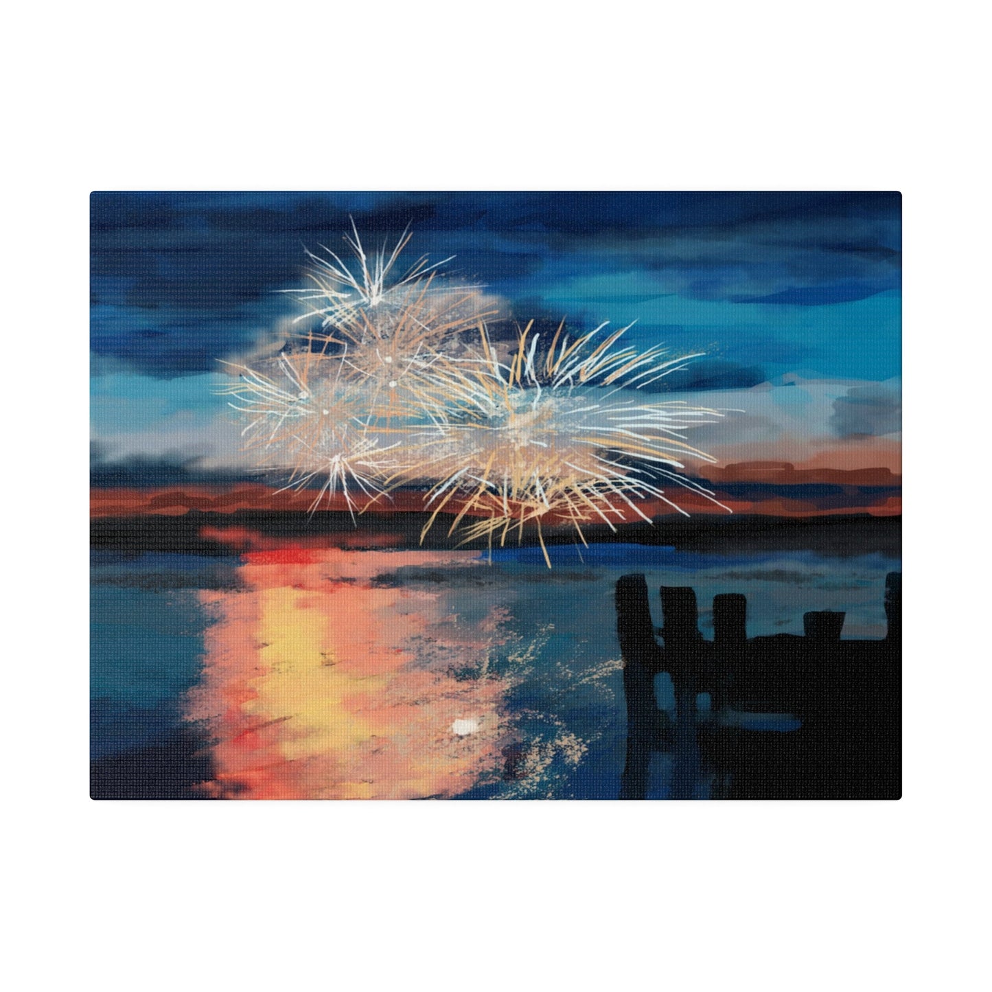 Fireworks Matte Canvas, Stretched, 0.75" - Blue Cava