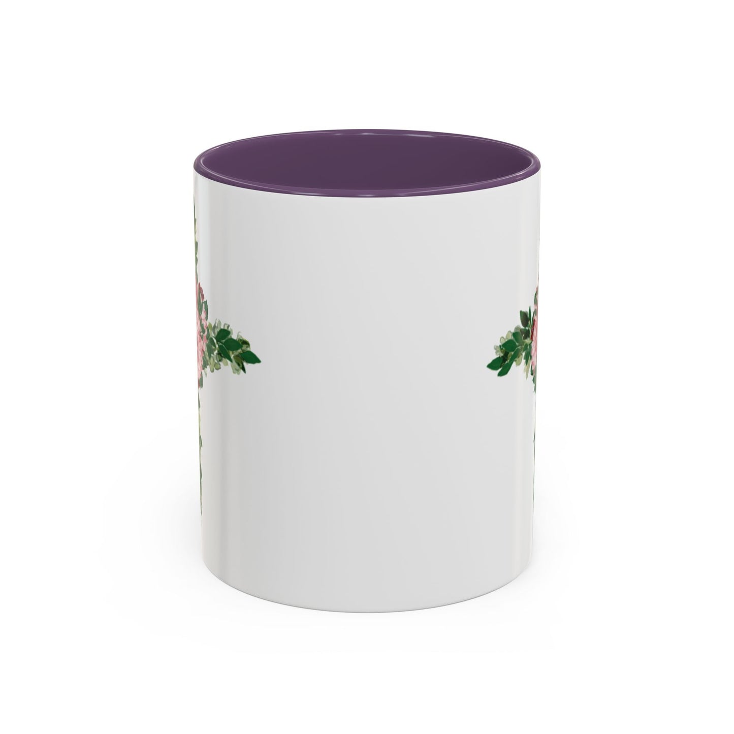 Floral Cross Two Tone Ceramic Mugs, 11oz & 15 oz. - Blue Cava