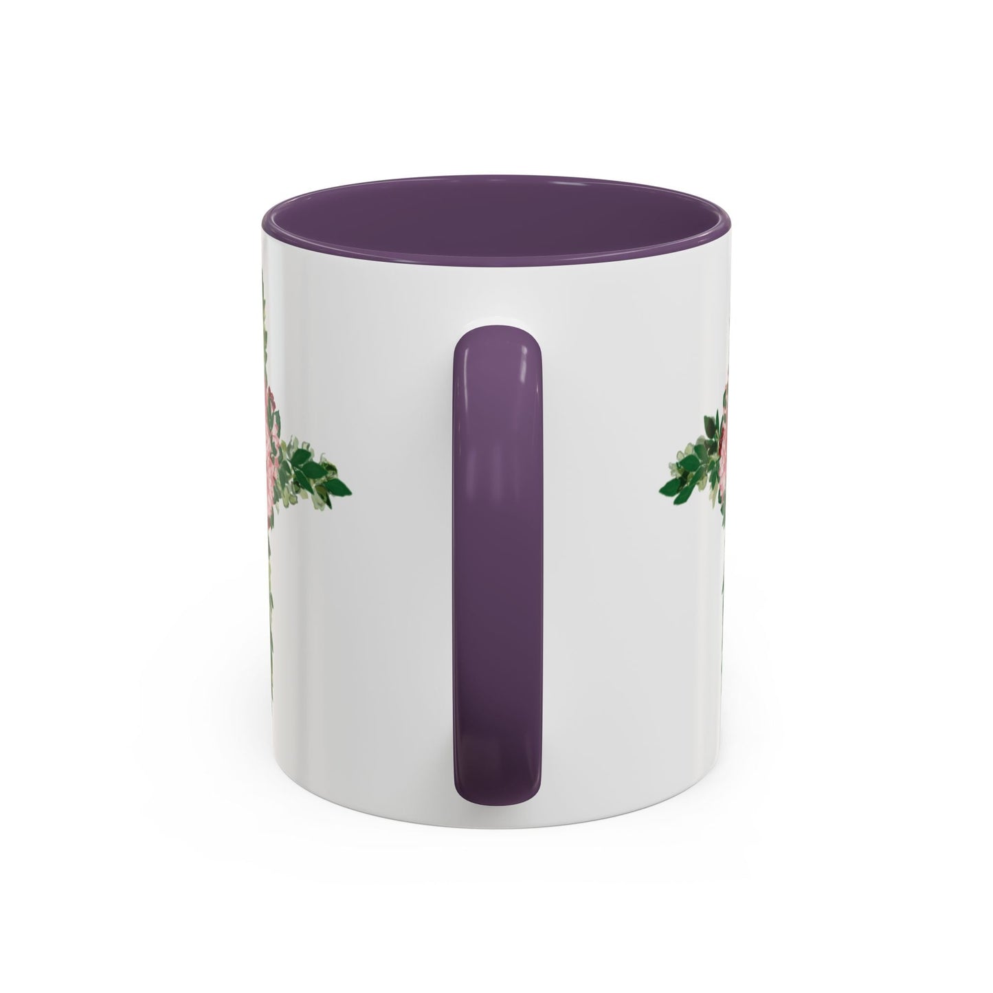 Floral Cross Two Tone Ceramic Mugs, 11oz & 15 oz. - Blue Cava