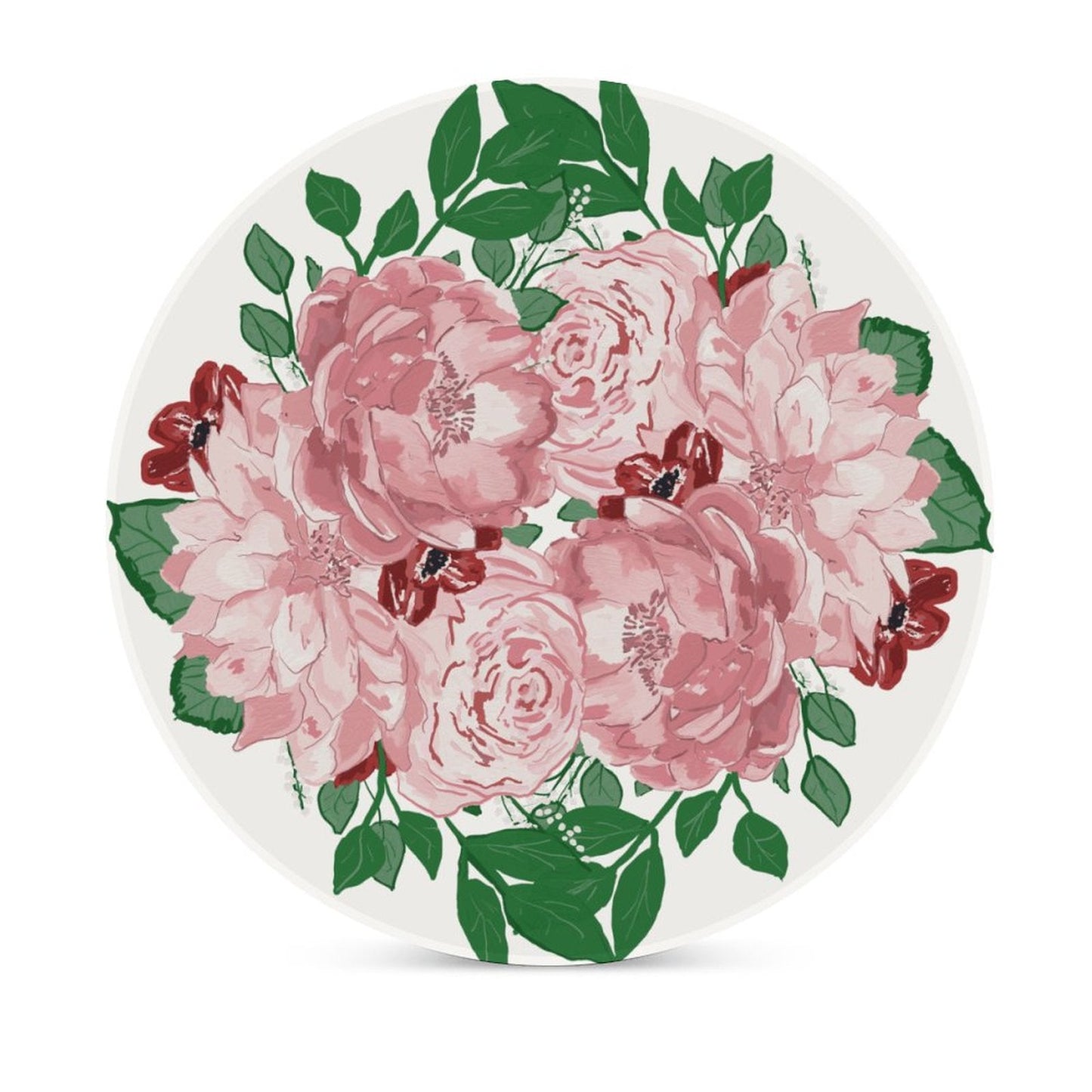 Floral Garden Round Ceramic Coaster Sets - Blue Cava