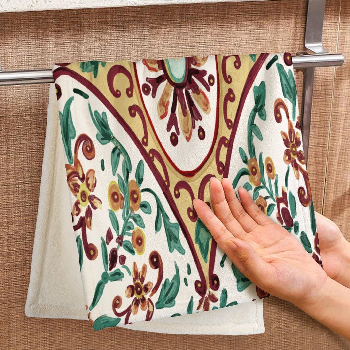 Floral Hand Towel - Blue Cava