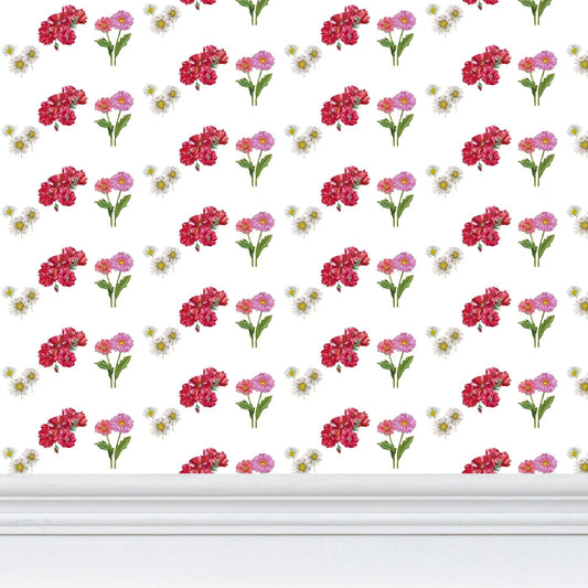 Floral Wallpaper - Blue Cava