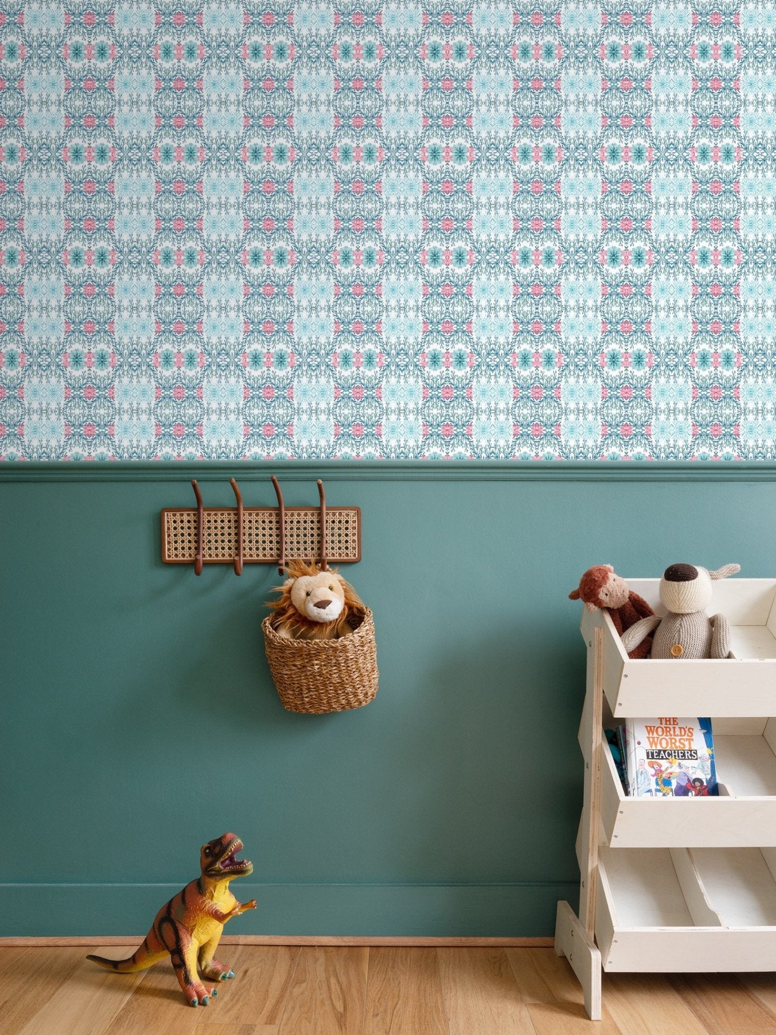 Geometric Coral Wallpaper - Blue Cava